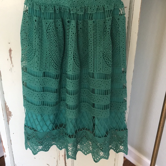 Anthropologie Geode teal lace dress - Picture 7 of 7